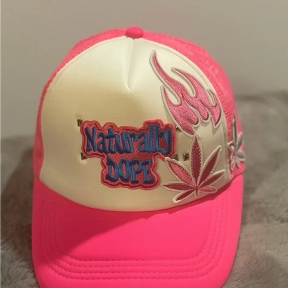 DOPE Pink and Cream Trucker Hat - Picture 2 of 3
